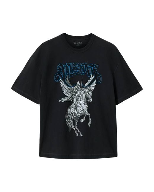 AllSaints Black Seraph Graphic T-Shirt for men