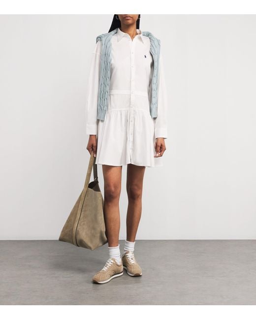 Polo Ralph Lauren White Polo Pony Shirt Mini Dress
