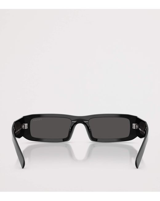 Prada Black Acetate Rectangle Sunglasses for men