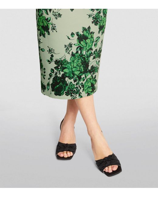 Emilia Wickstead Green Adalina Strapless Floral-print Taffeta-faille Midi Dress