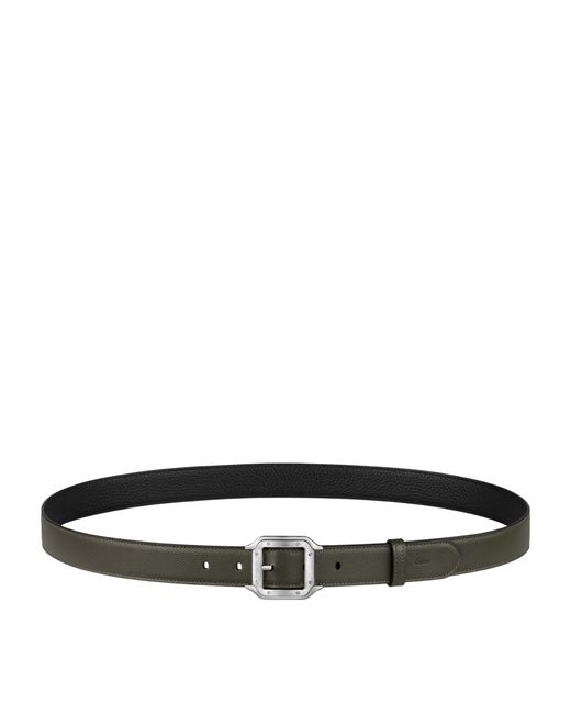 Cartier Black Leather Santos De Belt for men