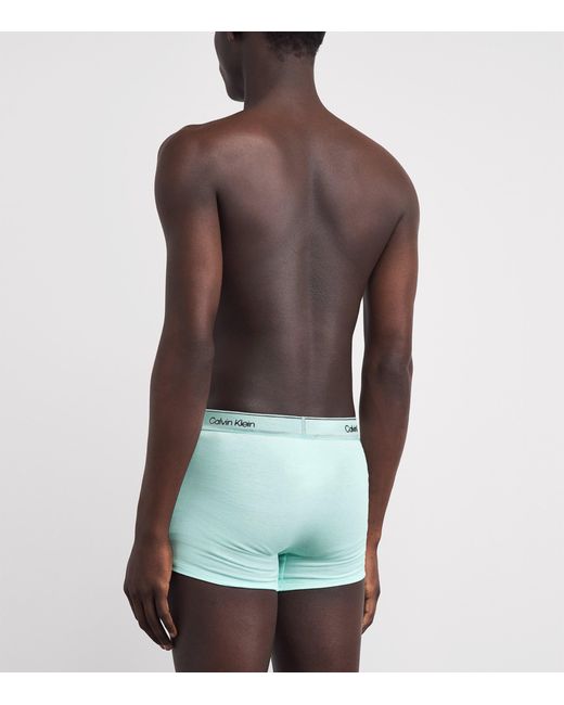 Calvin Klein Blue Cotton Stretch Icon Metallic Boxer Briefs for men