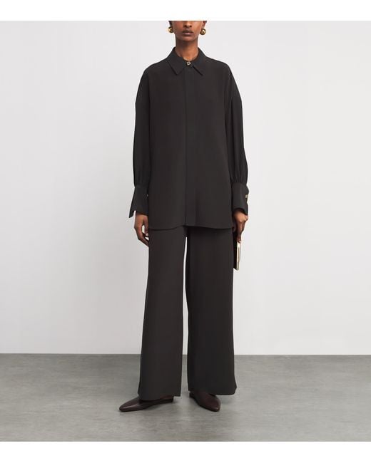 Joseph Black Satin Camilia Blouse