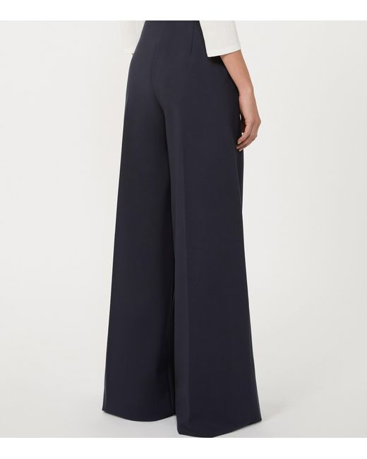 Max Mara Blue Jersey Wide-Leg Trousers