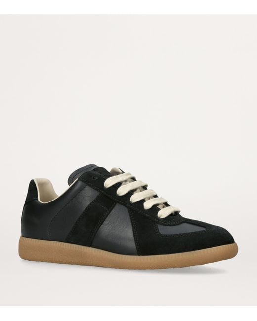 Maison Margiela Black Leather Replica Sneakers