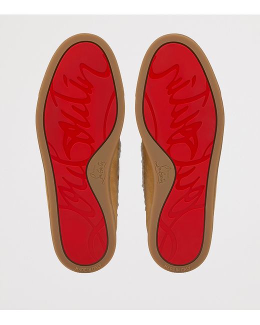 Christian Louboutin Natural Chambeliboat Donna Suede Shearling-Lined Boat Shoes