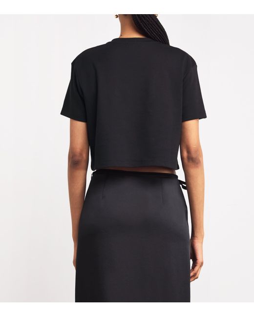 Sandro Black Cotton-Blend Embellished T-Shirt