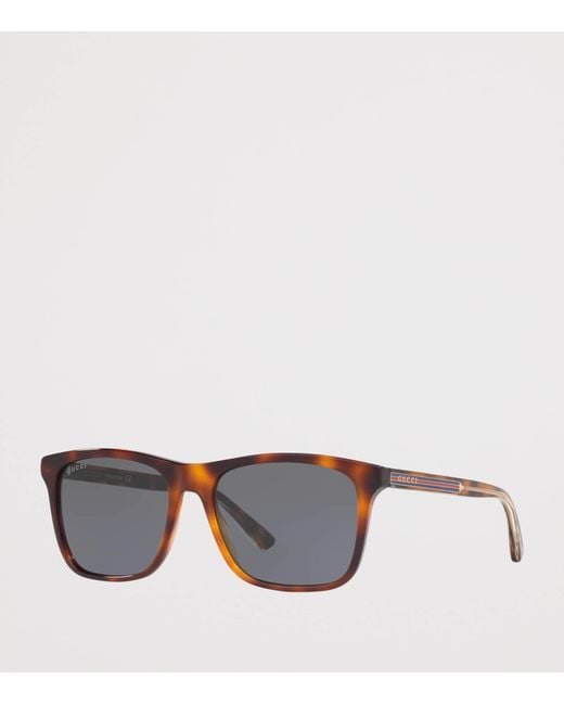 Gucci Gray Acetate Rectangle Sunglasses for men