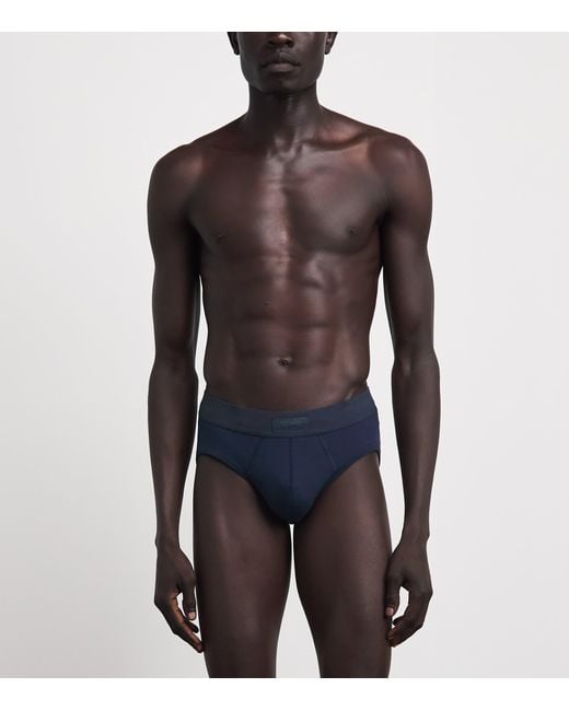 Skims Blue Stretch-Cotton Briefs for men