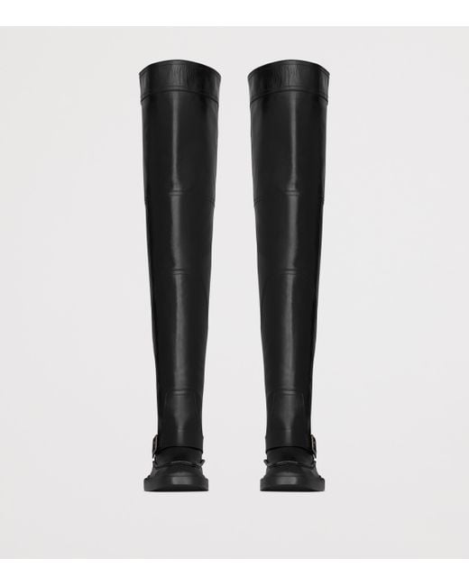 Saint Laurent Black Leather Joe Over-The-Knee Boots 25 for men