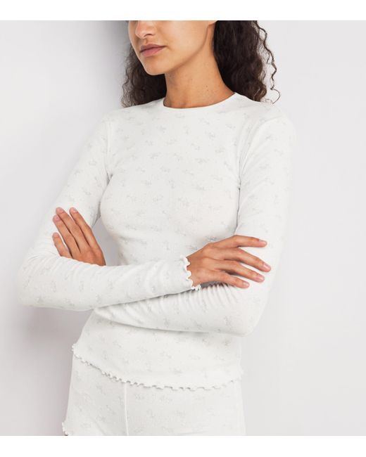 Skims White Pointelle Long-Sleeve Pyjama Set