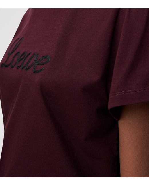 Loewe Purple Stretch-Cotton Logo T-Shirt