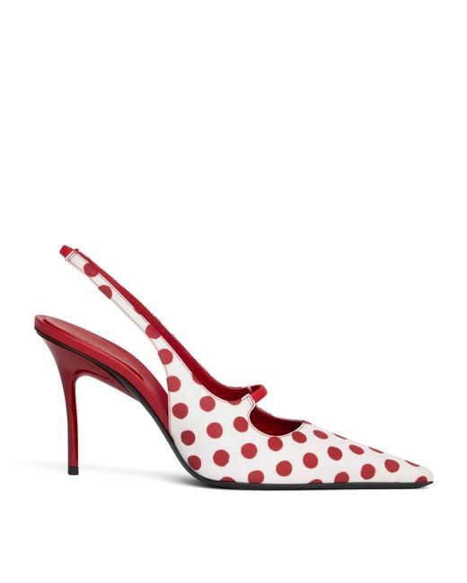 Alaïa Pink Polka-Dot Drop Slingback Pumps 80