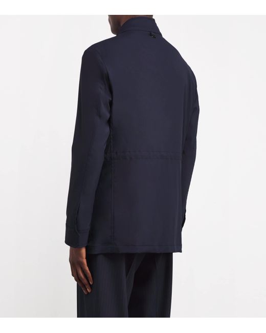 Corneliani Blue Virgin Wool-Blend Jacket for men