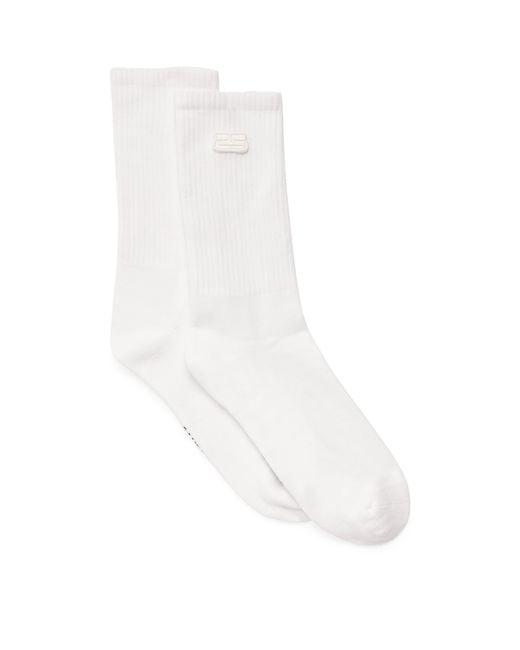 Sandro White Cotton-Blend Double S Socks for men