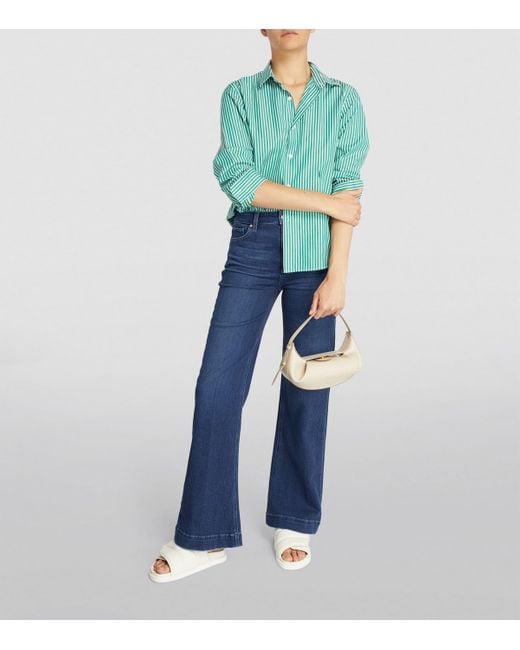 PAIGE Blue Leenah Wide-Leg Jeans