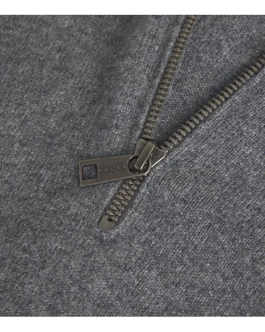 Falke Gray Cashmere Zipped Sweater for men