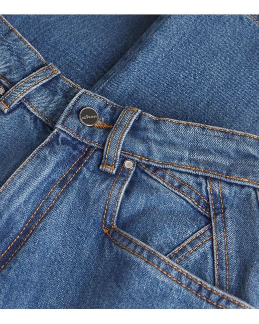 Kiton Blue High-Rise Wide-Leg Jeans