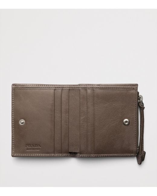 Prada Brown Small Leather Wallet for men
