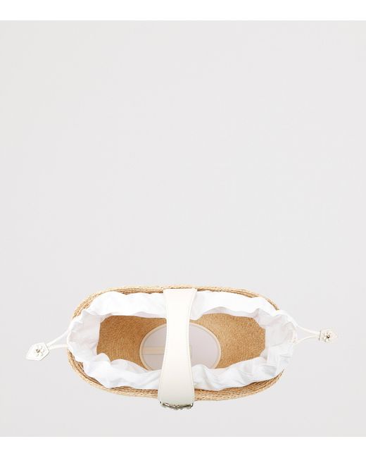 Roger Vivier Natural Raffia Viv' Skate Shopper Bag