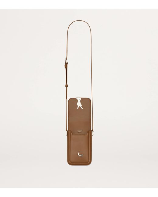 Saint Laurent White Leather Solferino Cross-Body Bag for men