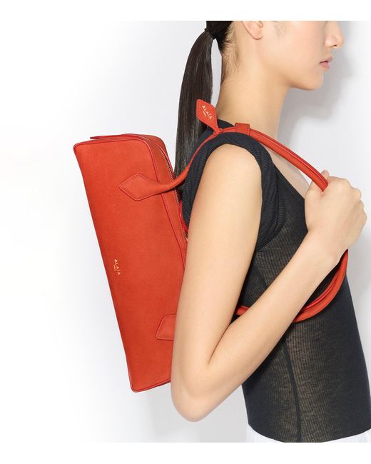 Alaïa Red Medium Suede Le Teckel Shoulder Bag