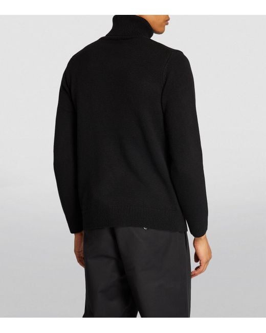 Sandro Black Wool-Blend Rollneck Sweater for men