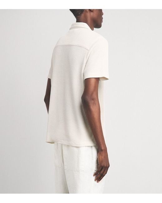 Vince White Waffle Knit Shirt for men