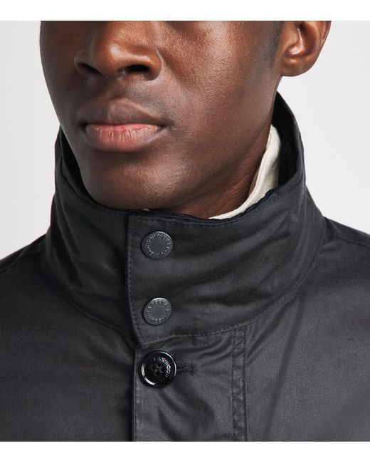 Barbour Black Waxed Cotton Modern Powell Jacket for men