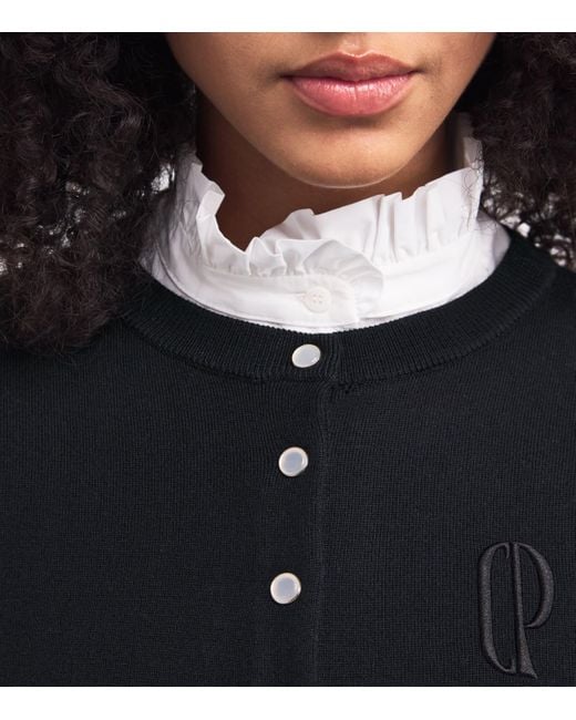 Claudie Pierlot Blue Wool-Blend Embroidered Cardigan