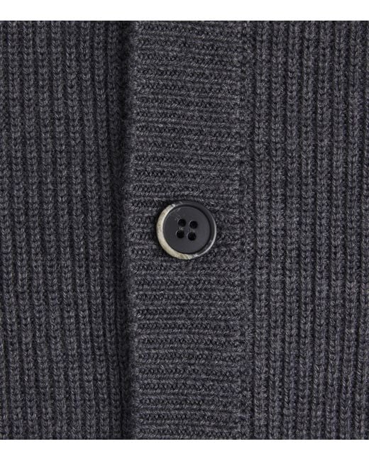 Barena Gray Virgin Wool Ribbed Cardigan for men