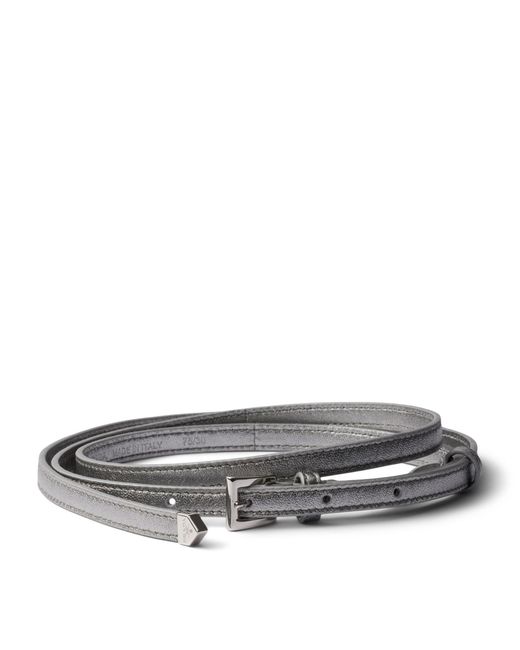 Prada Gray Nappa Leather Belt