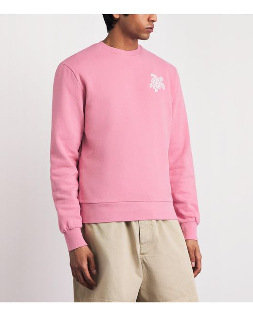 Vilebrequin Pink Embroidered Jorasses Sweatshirt for men