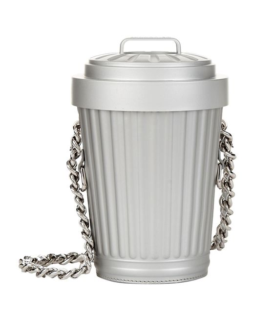 Moschino Gray Trash Can Chain Shoulder Bag