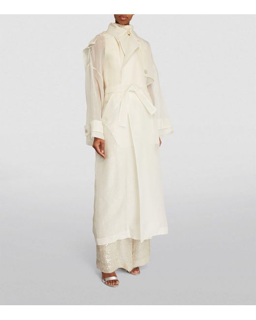 White silk deals trench coat
