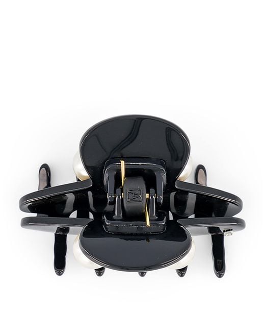 Alexandre De Paris Black Oversize Pearl-Detail Claw Hair Clip