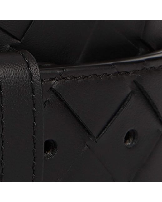 Bottega Veneta Black Leather Intrecciato Belt for men