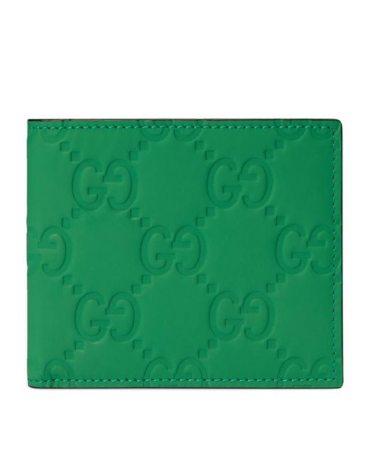 Gucci Green Leather Gg Bifold Wallet for men