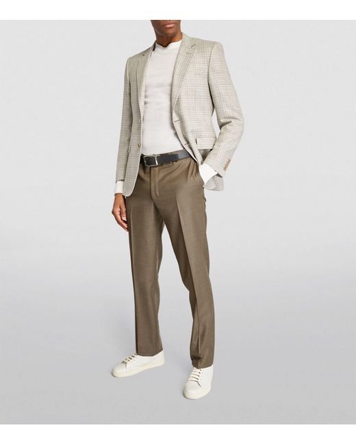 Canali Gray Wool Tailored Trousers for men