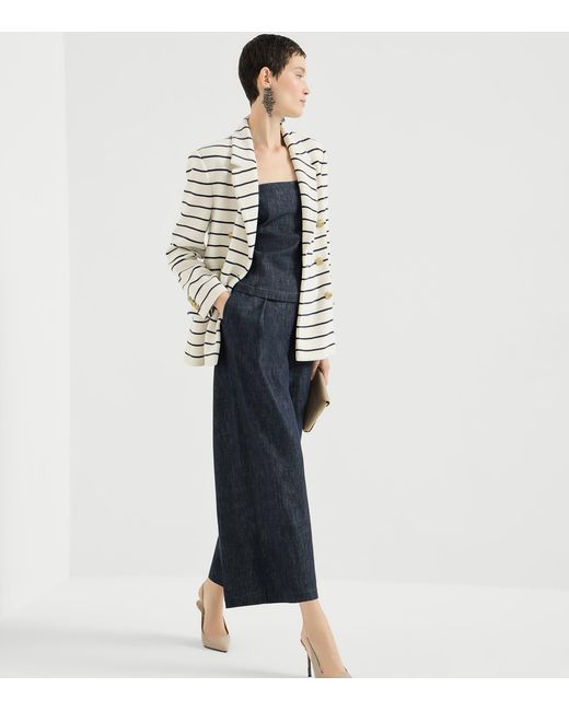 Brunello Cucinelli Blue Wide-Leg Jeans