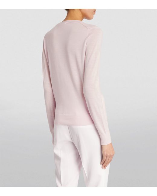 Theory Pink Wool-blend V-neck Cardigan