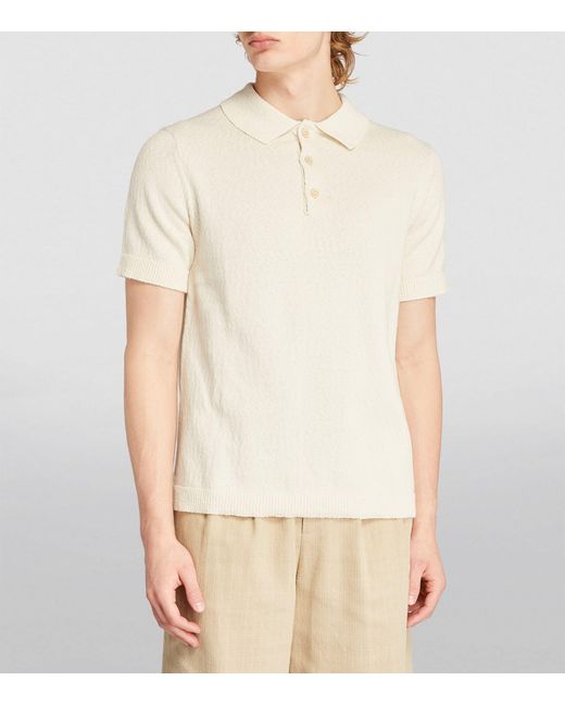 NN07 White Boucle Polo Shirt for men
