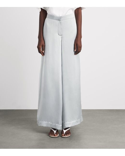 Abadia White Satin Trousers