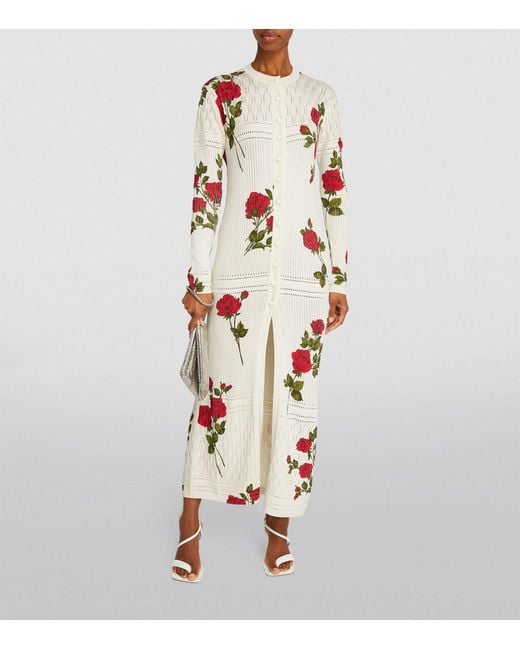 Magda Butrym White Floral Button-up Maxi Dress