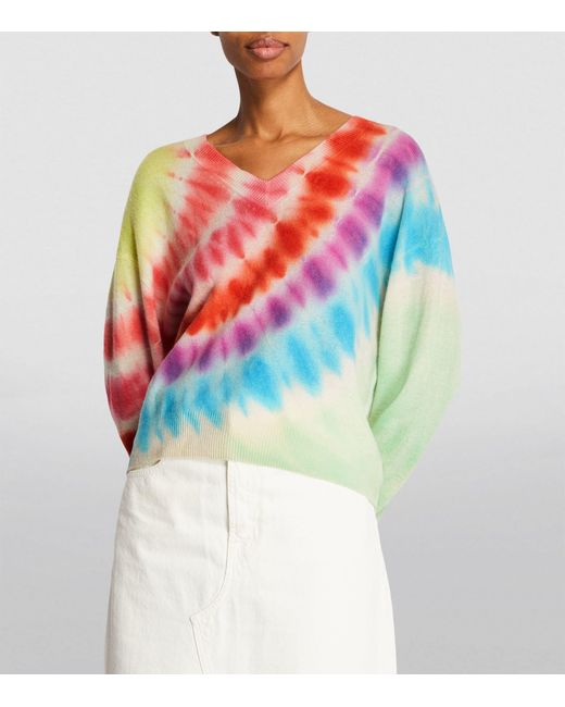 Crush Blue Cashmere Tie-dye Rainbow Sweater