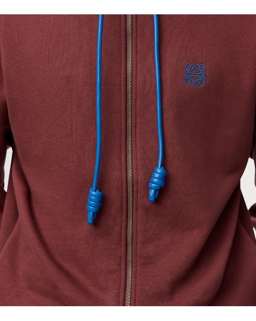 Loewe Red Cotton-Blend Anagram Hoodie for men