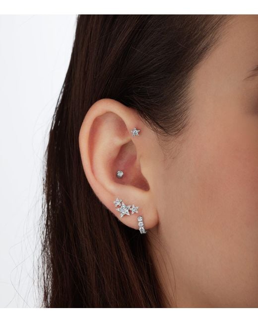 Maria Tash Metallic Diamond Star Threaded Stud Earring