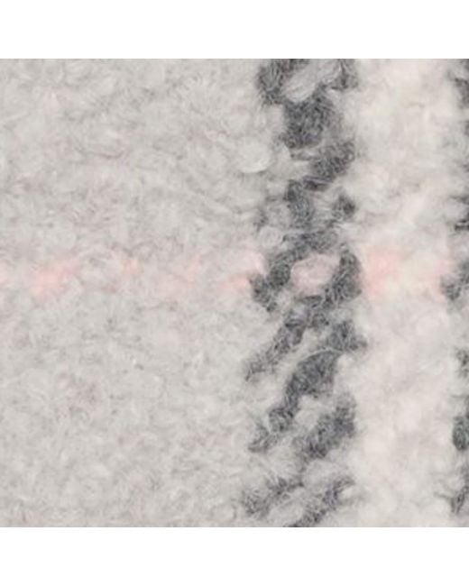 Burberry Gray Alpaca-Wool Bouclé Check Scarf