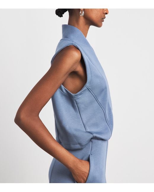 Spanx Blue Airessentials Half-Zip Jumpsuit