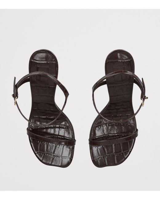 Loewe Brown Croc-Embossed Leather Toy Heeled Sandals 90